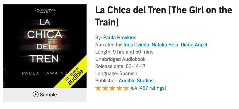 the girl on the train audiobook in spanish